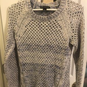 INC blue and grey sweater with zippers